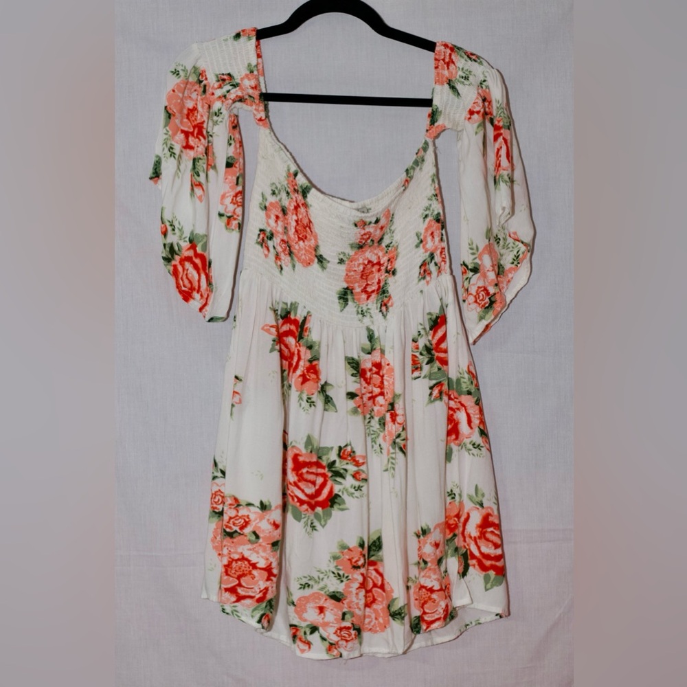 Feathers Floral Print Dress